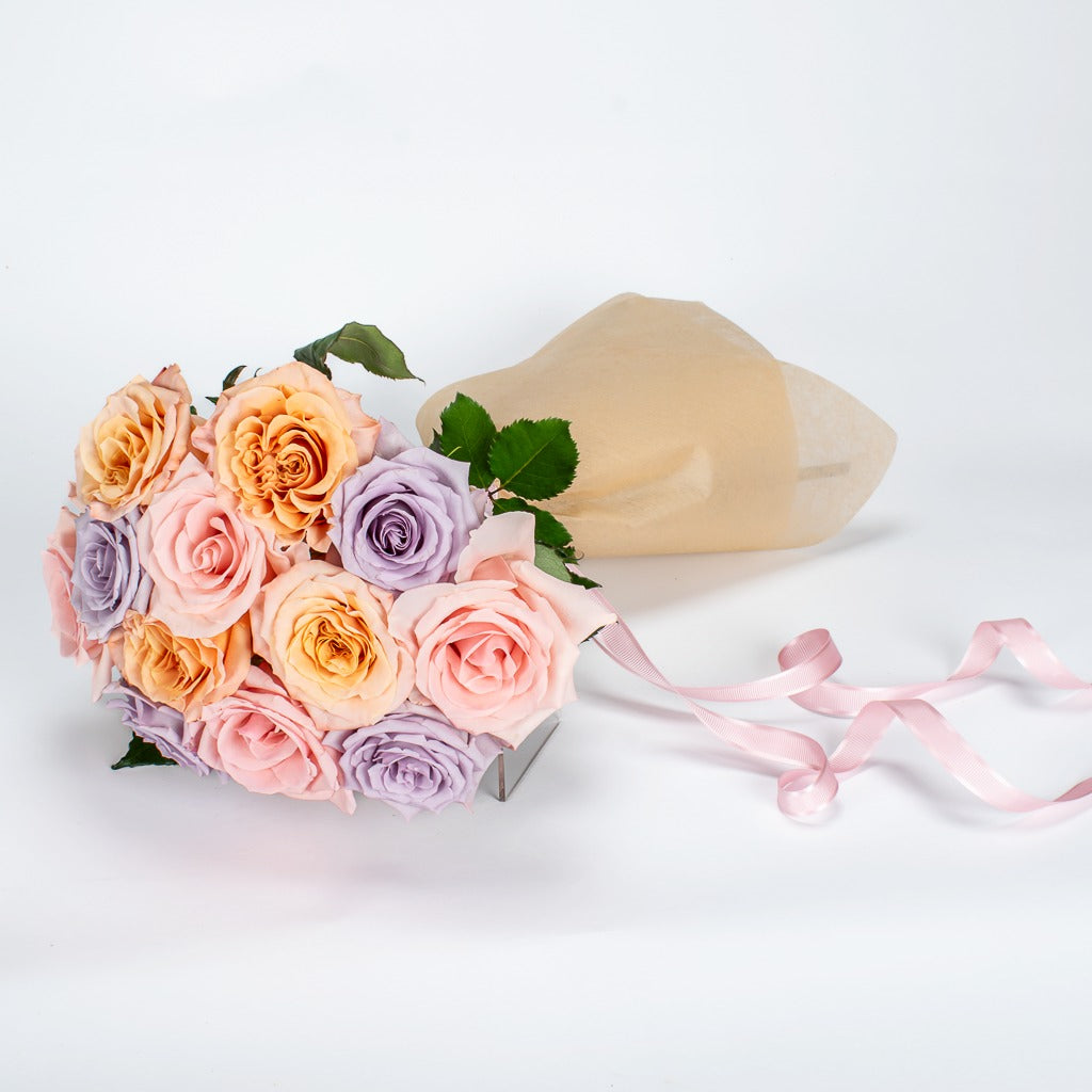 A Dozen Mixed Roses 