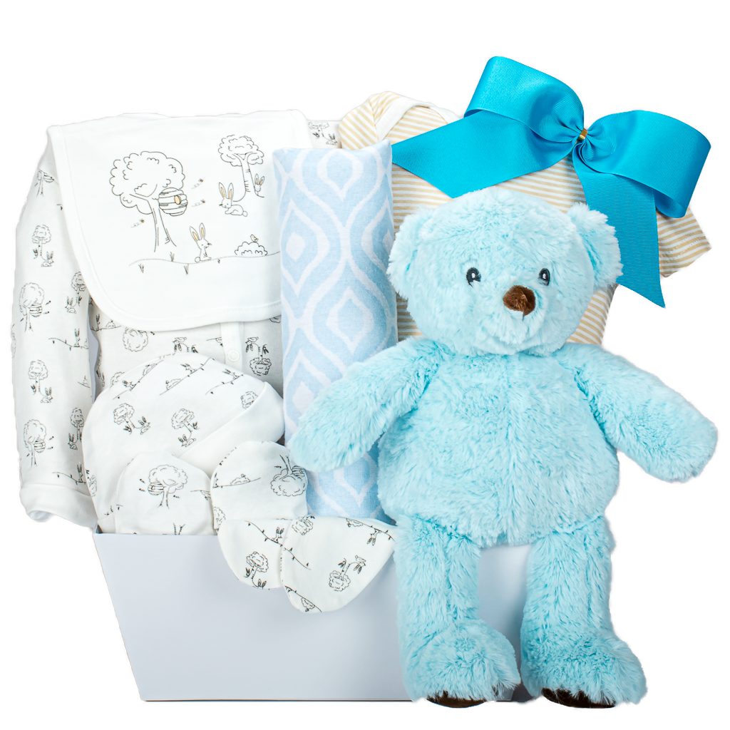 Blue Baby Boy Teddy With 5 Piece Set
