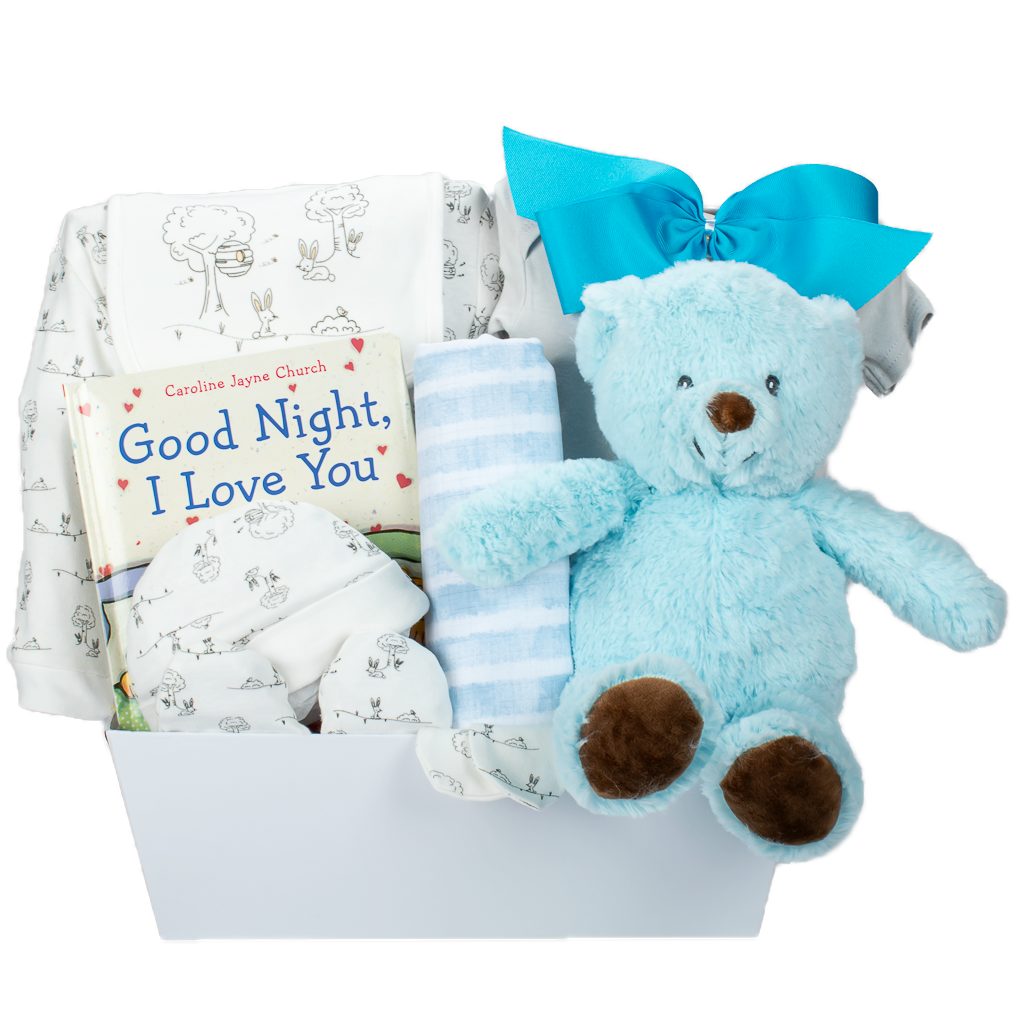 Blue Baby Boy Teddy With 5 Piece Set