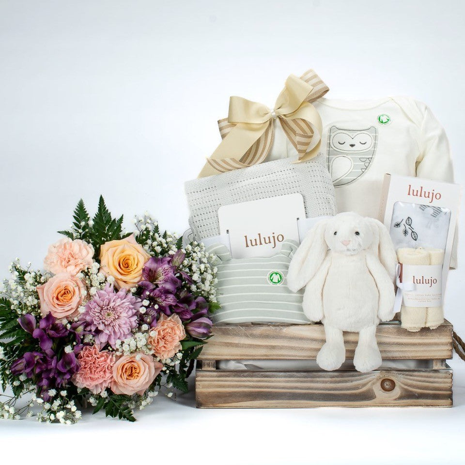 Favourite Wooden Crate Bunny With Flowers