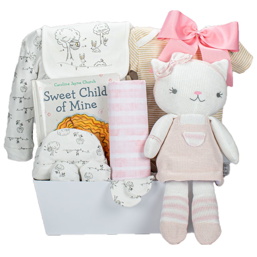 Baby Girl Gift Set With Ava Cat Plush