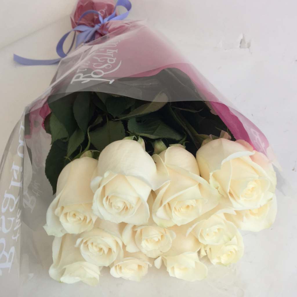 A Dozen White Birthday Roses
