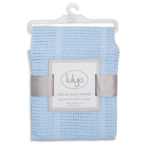 Blue Lulujo Cellular Baby Blanket