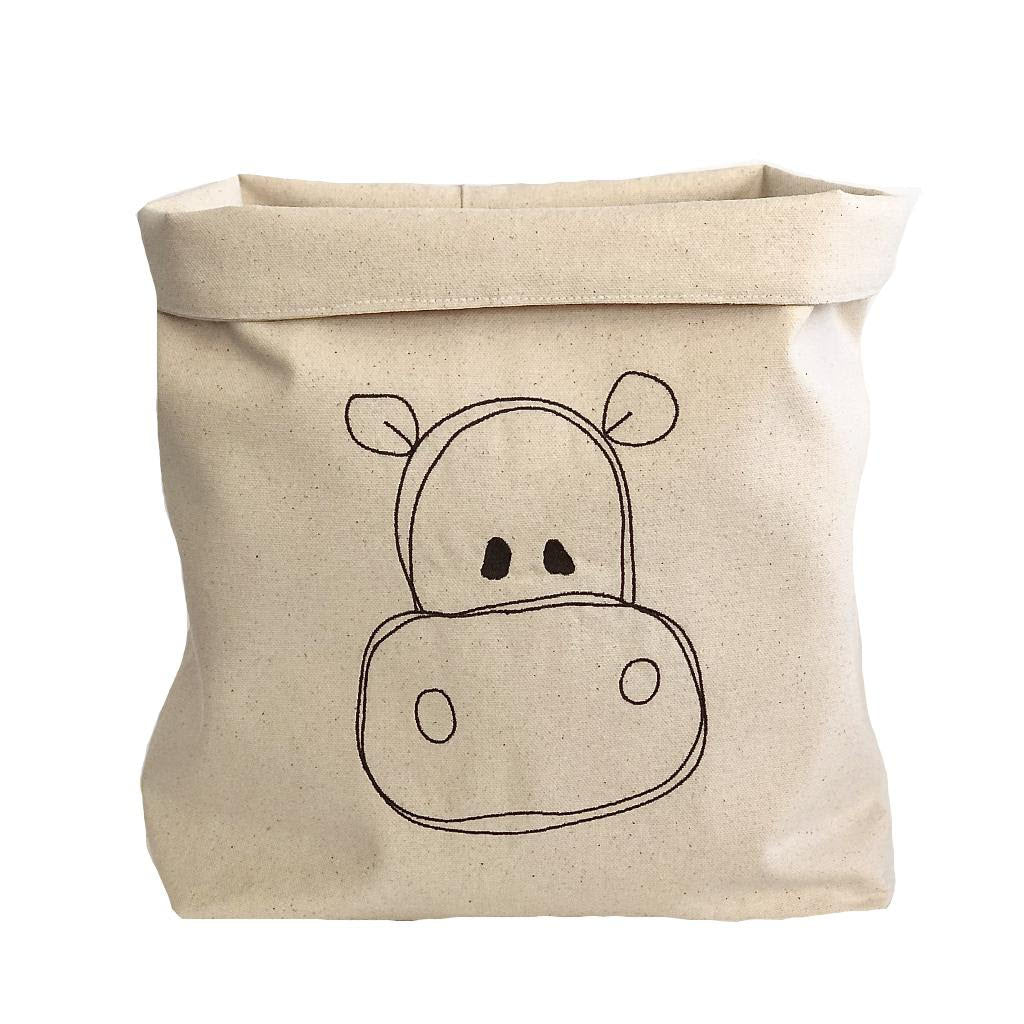 Baby Bag Organic Cotton Hippo Hamper