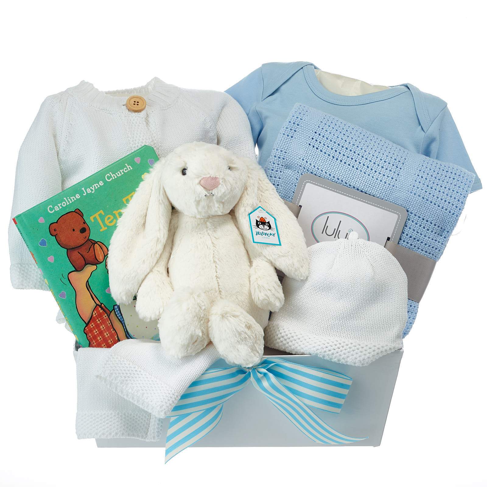 Baby Boy Little Bunny Premium Basket